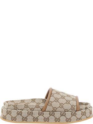 Gucci Gg Pattern Platform Sandals | italist
