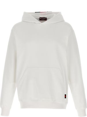 【GUCCI】WEB HOODIE●814900XJG2U9074 Cotton jersey sweatshirt with Web in white | GUCCI® US
