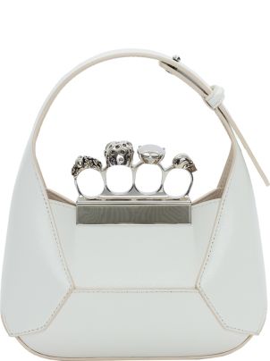 ハンドバッグ ALEXANDER MCQUEEN PASTEL YELLOW MINI JEWELLERED HOBO HANDBAG Alexander McQueen The Jewelled Hobo Leather Mini Bag