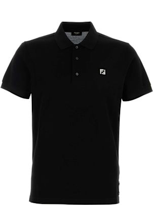 Tシャツ・カットソー FENDI SS25 Black wool polo shirt (FZC162ASGO F0QA1) 2.jpg