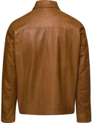 ジャケット・アウター GIORGIO BRATO Giorgio Brato Brown Western Jacket With Two-way Zip In
