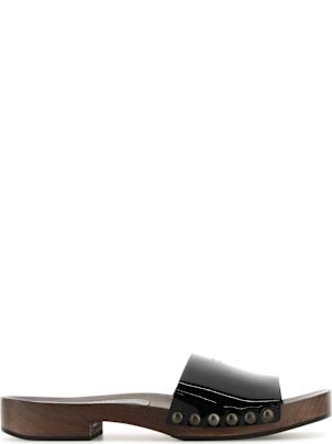 【MIU MIU】Black Leather Clogs 5Z425EFA030069F0002 Miu Miu Black Leather Clogs | italist