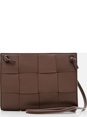 Bottega Veneta Candy Cassette Crossbody Bag Mini Intreccio Bordeaux