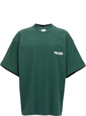 VETEMENTS Polizei-print crew neck sweatshirt Green | eBay