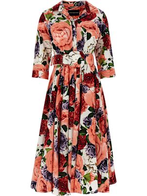 【関税込み】SAMANTHA SUNG EDEN' DRESS Samantha Sung Eden Tiered Botanical-Print Cotton Maxi Dress