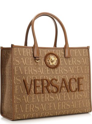 Versace Large Shopper In Jacquard Canvas | italist