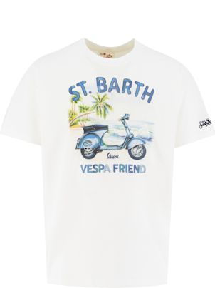 〈MC2 Saint Barth〉 リネンジャージーTシャツ （関税込み） MC2 Saint Barth Kids ロゴ Tシャツ | ブルー | FARFETCH JP
