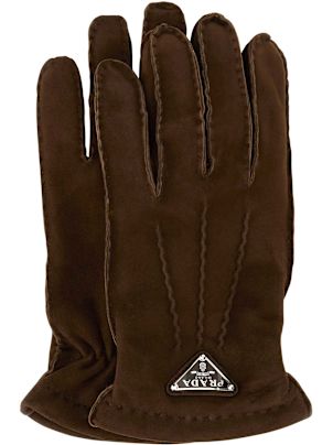 【送料&関税込】Prada Brown Suede Gloves Cocoa Brown Suede Gloves | PRADA