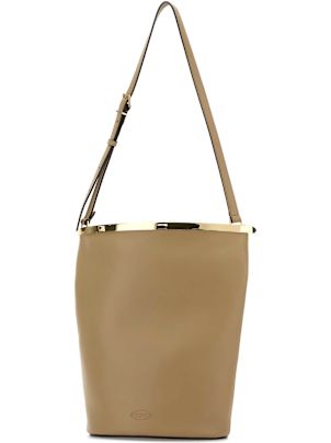 Tod's Beige Leather Magenta Bucket Bag | italist Tod's Beige Leather Magenta Bucket Bag | italist