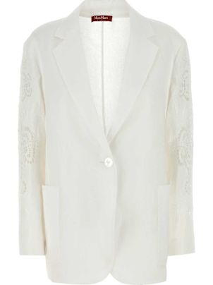 【送料&関税込】Max Mara Studio White Linen Angizia Blazer Max Mara Studio White Linen Angizia Blazer | italist, ALWAYS
