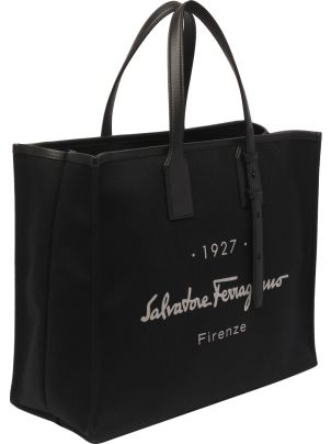 トートバッグ FERRAGAMO BLACK LEATHER (M) TOTES Ferragamo 1927 Signature Tote Bag | italist