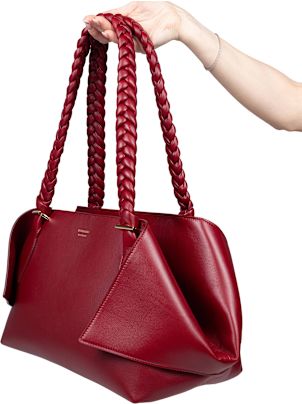 【送料&関税込】Ferragamo Scarf Sh M Handbag In Calfskin Col Ferragamo Scarf Sh M Handbag In Calfskin Color Burgundy