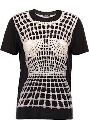 Tシャツ・カットソー BALMAIN SS25 Trompe l'oeil t-shirt (EF1EF000GE48 EAB) Balmain Trompe L'oeil T-shirt | italist