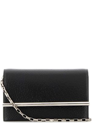 クラッチバッグ ALEXANDER MCQUEEN BLACK LEATHER MINI CROSS-BAR CLUTCH Alexander McQueen Black Leather Mini Cross-bar Clutch