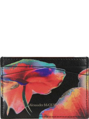Alexander McQueen Floral Print Skull Card Holder | italist