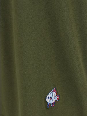 Bottega Veneta Green Crewneck T-shirt With Embroidered Fish