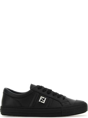 Fendi Black Leather Domino Sneakers | italist
