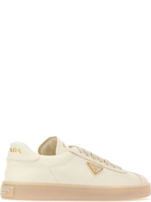 Prada Ivory Leather Downtown Sneakers | italist