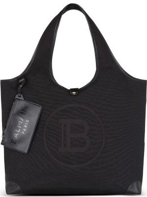 B-Army 42 monogrammed canvas and smooth leather tote bag