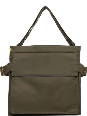 Burberry Military Green Canvas Medium Tote Trench Shopping