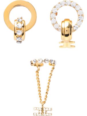 Elisabetta Franchi Strass Circle Earrings Tris | italist