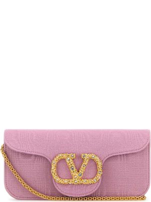 Valentino Garavani Pink Fabric Locã² Clutch | italist