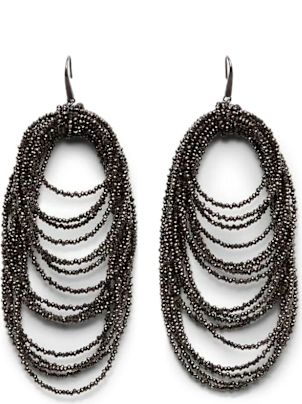 Brunello Cucinelli Dangling Hoop Glass Earrings | italist