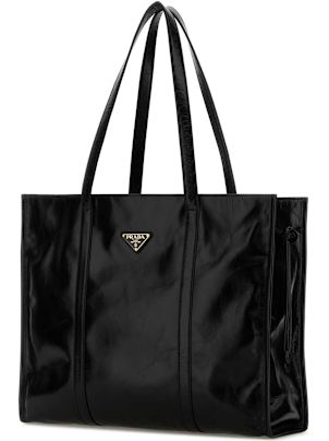 トートバッグ PRADA LARGE BLACK LEATHER SHOPPING BAG Prada Black Leather Shopping Bag | italist