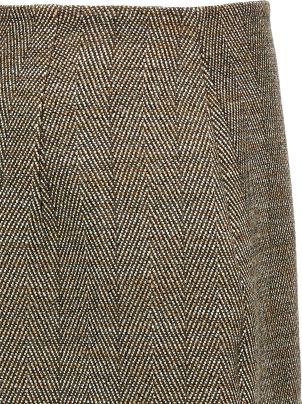 スカート STELLA MCCARTNEY Slit tweed skirt Brown 6301203EJ701 Stella McCartney Brown Slit tweed skirt for Women Online USA