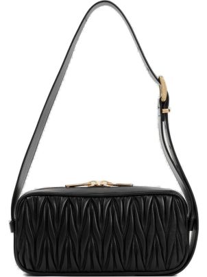 Miu Miu Logo-lettering Zipped Shoulder Bag | italist, ALWAYS