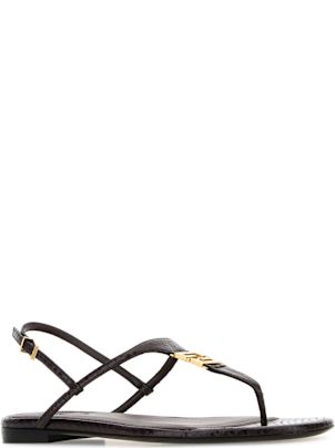 サンダル・ミュール FENDI Chocolate Leather Fold Thong Sandals Fendi Chocolate Leather Fold Thong Sandals | italist, ALWAYS
