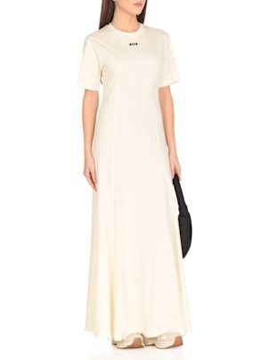 ワンピース MSGM Woman Dress Ivory 3842MDA50 257351 06 MSGM Dress With Logo | italist