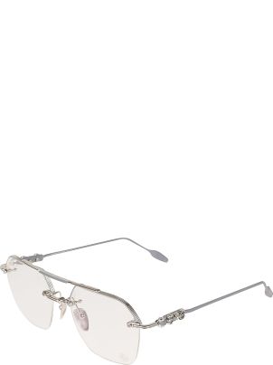 【Chrome Hearts】 Fluid Brushed Silver Chrome Hearts Fluid Brushed Silver Eye Glasses Frame [Brand