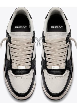 REPRESENT Apex Off white and black leather low top sneaker