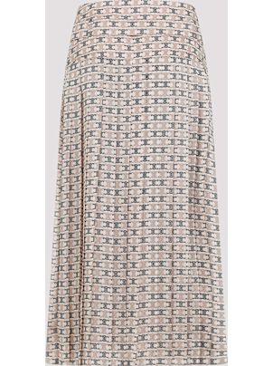 【送関込】CELINE☆セリーヌ Plissee Signature Midi Skirt Celine Plissee Signature Midi Skirt | italist