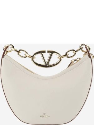 Valentino Garavani Mini Hobo Vlogo Moon Bag In Nappa Leather