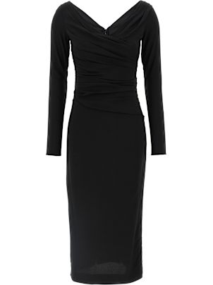 【sale!】DOLCE＆GABBANA シルク入りエレガンスドレスワンピ黒 sale!】DOLCE＆GABBANA シルク入りエレガンスドレスワンピ黒