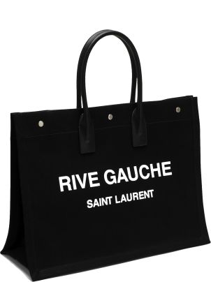 Shop Saint Laurent 2023 SS RIVE GAUCHE TOTE BAG IN CANVAS AND