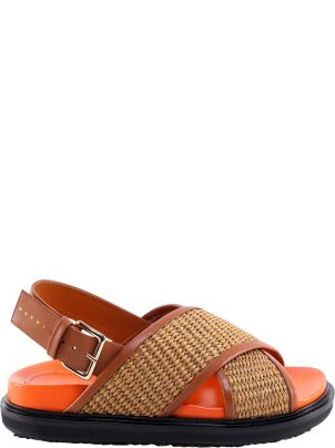 Marni Brown Raffia Blend Fussbett Sandals | italist, ALWAYS