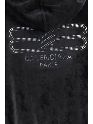 Balenciaga Velvet Full Zip Hoodie | italist