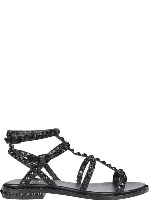 ASH Pulp Black Leather Silver Studded Flip Flop Sandals Size 41 | eBay