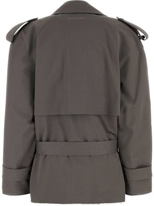 コート Mm6 Maison Margiela Dark Grey Stretch Cotton Trench Coat MM6 Maison Margiela zip-detail Cotton Trench Coat | Black