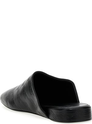 【関税&送料込】Balenciaga White Leather City Slippers Balenciaga - New w/ Tags - Soft Embroidery Slipper - White