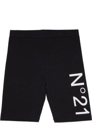 Nº21 Kids logo-print cotton shorts - Blue
