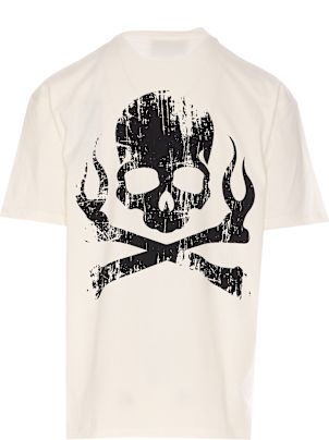 Vision of Super Ruined Skull Print And Logo T-shirt
