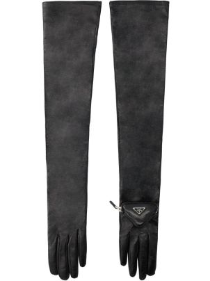 【送料&関税込】Prada Triangle-logo Zipped Pouch Long Gloves a5893c5d539091c25d5cee05414588