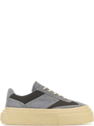 MM6 Maison Margiela Grey Suede And Mesh Sneakers | italist
