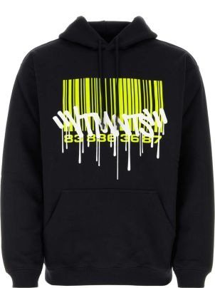 パーカー・フーディ VTMNTS Black cotton blend oversize sweatshirt Vetements Black Cotton Blend Oversize Sweatshirt In Nero