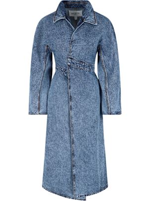 コート ALAIA SS25 Denim trench coat (AA9M1067T535A 524) Alaïa Belted Denim Trench Coat | Blue | FARFETCH