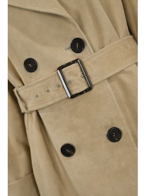 【送料&関税込】Max Mara Studio Farnese Trench Coat In Suede Max Mara Studio Farnese Trench Coat In Suede | italist
